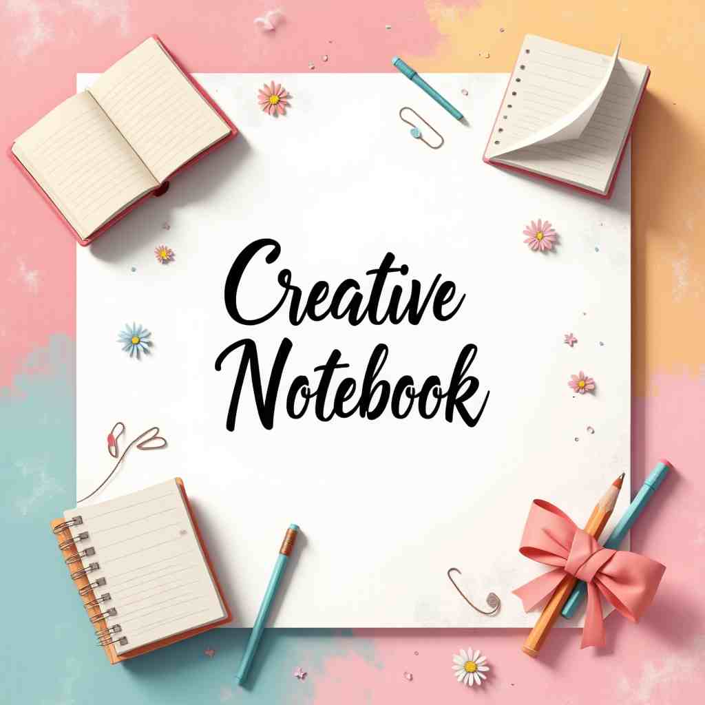 Creative notebook web page template vector design